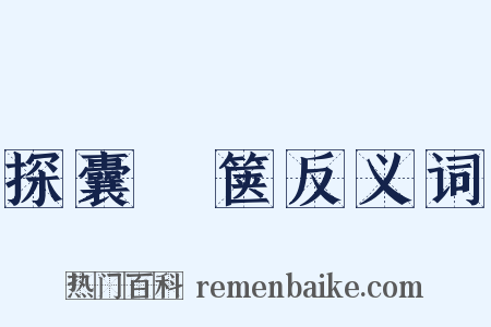 探囊胠箧反义词是什么意思的图片